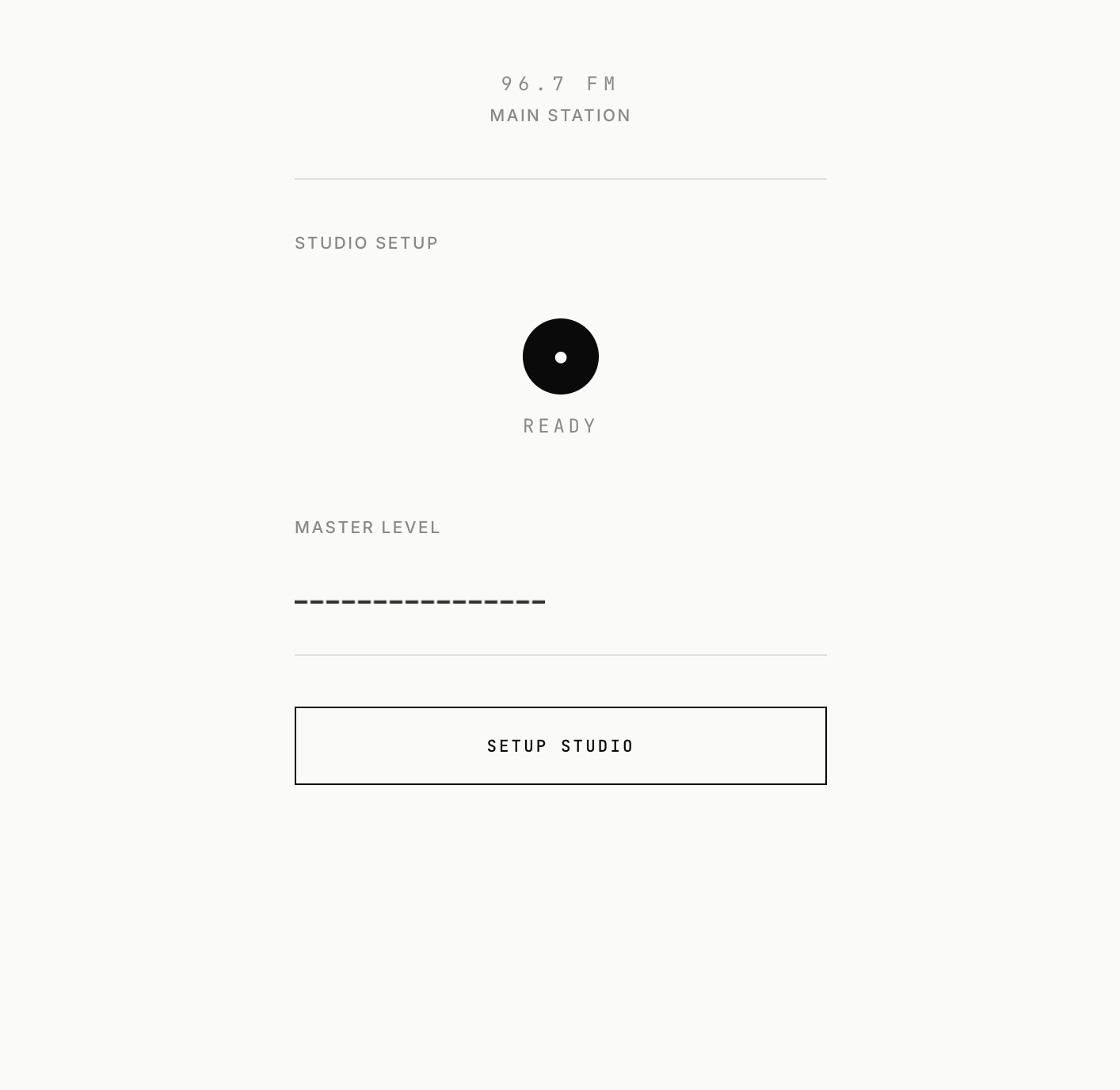 Foundr Radio set up your broadcast screen