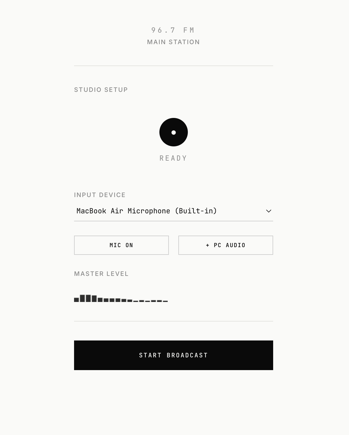 Foundr Radio choose your audio screen