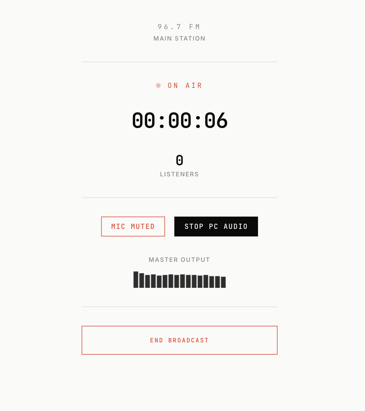 Foundr Radio broadcast live screen
